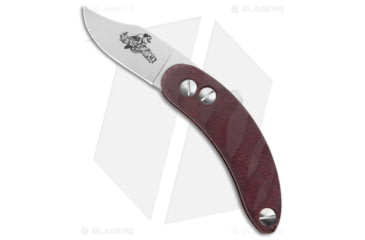 Image of Woods Monkey By LT. Wright Banana Peel Folding Knife, 2.50in, CPM S35VN, Clip Point Blade, Micarta, Red Handle, Red/Silver, 7.06 inch, BHQ-174147
