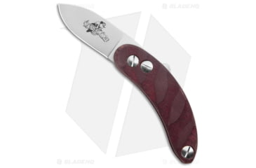 Image of Woods Monkey By LT. Wright Banana Peel Folding Knife, 2.50in, CPM S35VN, Drop Point Blade, Micarta, Purple Handle, Purple/Silver, 7.06 inch, BHQ-174150