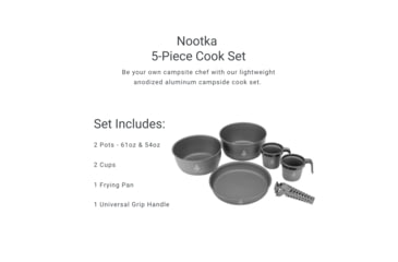 Image of Woods Nootka Anodized 5-pc Camping Cook Set, CTI0763520