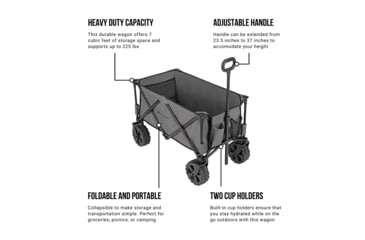 Image of Woods Outdoor Collapsible Utility King Wagon, 225 lb Capacity, Gray, CTI0762933