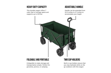 Image of Woods Outdoor Collapsible Utility King Wagon, 225 lb Capacity, Green, CTI0762933G