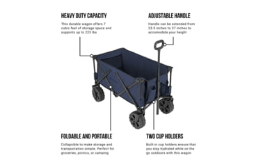 Image of Woods Outdoor Collapsible Utility King Wagon, 225 lb Capacity, Navy, CTI0762933N