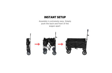 Image of Woods Outdoor Collapsible Utility Standard Wagon, 150 lb Capacity, Black, CTI0765541