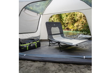 Image of Woods Portable Quick Set-up Folding Adjustable 2-in-1 Camping Lounger/Cot, Gray, CTI0765535