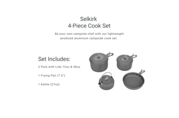 Image of Woods Selkirk Anodized 4-pc Camping Cook Set, CTI0766080