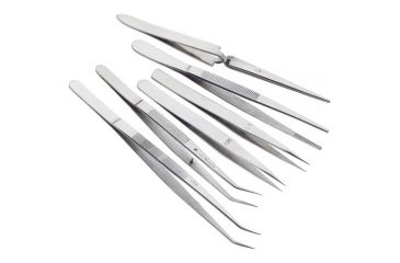 Image of Steelex 6 Pc. Stainless Steel Tweezers Set, 5in. to 6.75in. Long D3288