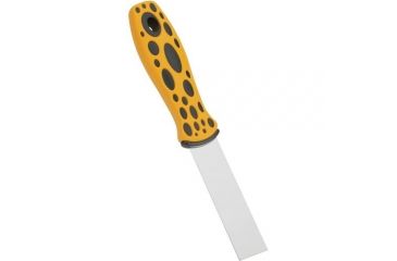 Image of Steelex Stainless Steel Scraper w/ Ergonomic Handle, Yellow/Black, Textured Grips, 1 in. x 3.75 in. Blade D3709
