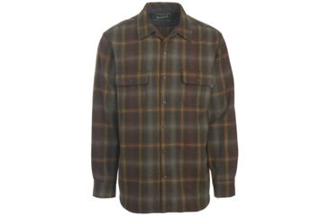 Image of Woolrich Bering Wool Plaid Shirt - Men's-Dark Walnut-Large