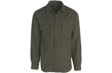 Image of Woolrich Bering Wool Plaid Shirt - Men's-Solid Dark Olive-Medium