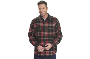 Image of Woolrich Bering Wool Plaid Shirt - Mens-Black-Medium