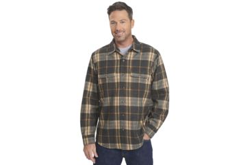 Image of Woolrich Bering Wool Plaid Shirt - Men's-Gray Heather-Large