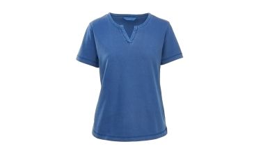 Image of Woolrich First Forks Womens Split Neck Shirt, Bijou Blue, S, 7702-BIJOUBLUE-S