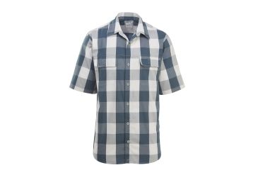 Image of Woolrich Keep It Moving Men's Short Sleeve Shirt, Dark Slate Check, 6386