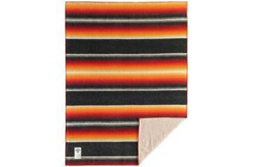 Image of Woolrich Logan Ridge w/Sherpa, Black Stripe, 50X68, 92491-BLACKSTRIPE-