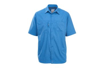 Image of Woolrich Men's Expedition Canyon Short Sleeve Shirt, Mountain Blue, L 6387-MOL-MOUNTAINBLUE-L-DEMO