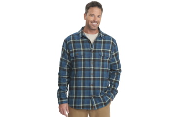 Image of Woolrich Oxbow Bend Flannel Shirt - Mens-Nordic Blue-Large