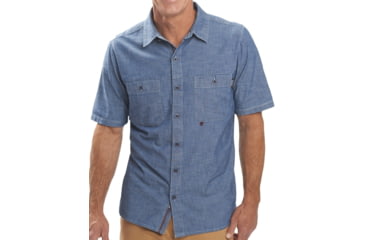 Image of Woolrich Route 99 Short Sleeve Shirt - Mens-Deep Indigo-Large