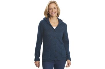 Image of Woolrich Tanglewood Button Front Hoodie - Womens-Deep Indigo-Large