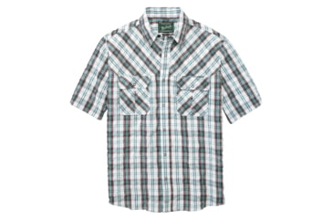 Image of Woolrich Tectonic Plaid Shirt - Men's-Sea Salt-Small