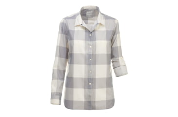 Image of Woolrich Women's Over And Out Shirt, Beachside Gray Check, M 2207-BGE-BEACHSIDEGRAYCHECK-M-DEMO