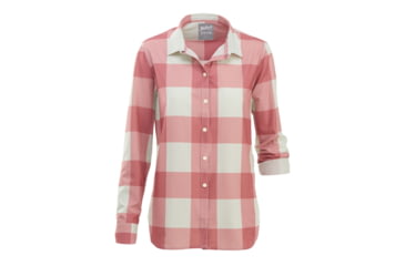 Image of Woolrich Women's Over And Out Shirt, Baked Clay Check, M 2207-BKE-BAKEDCLAYCHECK-M-DEMO