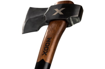 Image of WOOX FORTE Axe w/Sheath, 4.25in, Blue Polished Carbon Steel Blade, Black Hickory, 3VX-A2-BUAXE0032