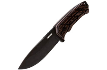 Image of WOOX Rock 62 X-GRIP Fixed Blade Knife, 4.25in, Mil-Spec Black, Drop Point, Brown, BU.KNF001.18