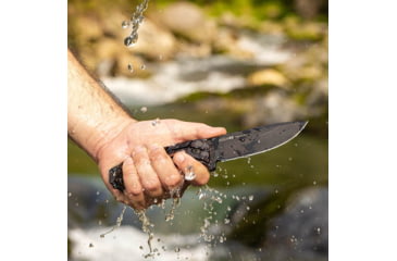 Image of WOOX Rock 62 X-GRIP Fixed Blade Knife, 4.25in, Mil-Spec Black, Drop Point, Brown, BU.KNF001.18