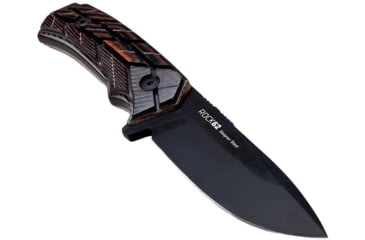 Image of WOOX Rock 62 X-GRIP Fixed Blade Knife, 4.25in, Mil-Spec Black, Drop Point, Brown, BU.KNF001.18