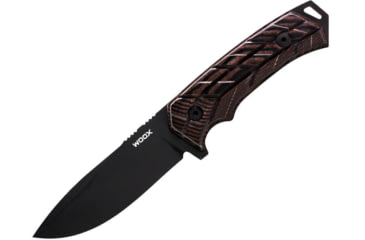 Image of WOOX Rock 62 X-GRIP Fixed Blade Knife, 4.25in, Mil-Spec Black, Drop Point, Brown, BU.KNF001.18