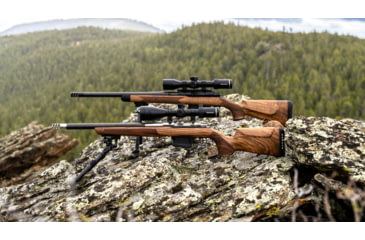 Image of WOOX Elegante Sporter Precision Remington Model 700 Short Action Wood Rifle Stock w/Integrated Mini-Chassis, Right Hand, Short Action, Walnut/Brown, SH.GNS082.01