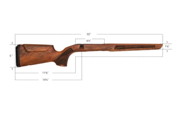 Image of WOOX Elegante Hybrid Precision Ruger American Rifle Gen 2 Wood Rifle Stock w/Integrated Mini-Chassis, Right Hand, Short Action, Walnut/Brown, SH.GNS072.04