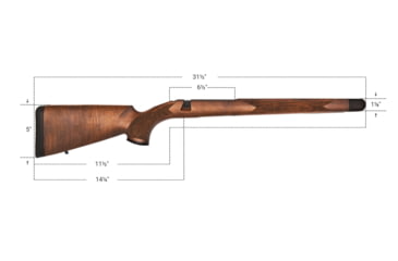 Image of WOOX Elegante Sporter Precision Remington Model 700 Short Action Wood Rifle Stock w/Integrated Mini-Chassis, Right Hand, Short Action, Walnut/Brown, SH.GNS082.01