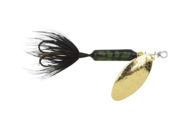 Image of Wordens Rooster Tail In-Line Spinner, 1 3/4in, 1/24 oz Treble Hook, Black Coachdog, 204-BLCD
