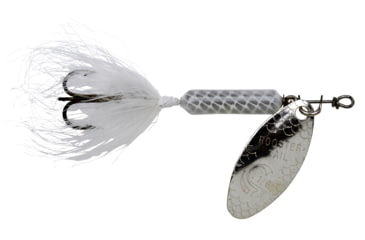 Image of Wordens Rooster Tail In-Line Spinner, 1 3/4in, 1/24 oz, Treble Hook, White, 204-WH