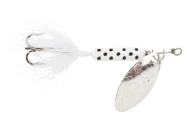 Image of Wordens Rooster Tail In-Line Spinner, 1 3/4in, 1/24 oz Treble Hook, White Dalmation, 204-WHDA