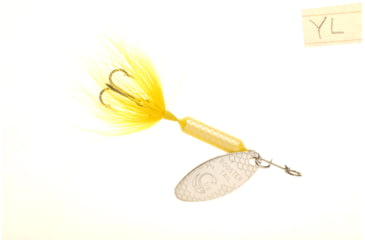 Image of Wordens Rooster Tail In-Line Spinner, 1 3/4in, 1/24 oz, Treble Hook, Yellow, 204-YL
