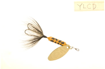 Image of Wordens Rooster Tail In-Line Spinner, 1 3/4in, 1/24 oz Treble Hook, Yellow Coachdog, 204-YLCD