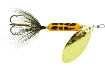 Image of Wordens Rooster Tail In-Line Spinner, 2 1/4in, 1/8 oz Single Hook, Yellow Coachdog, S208-YLCD