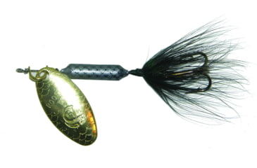 Image of Wordens Rooster Tail In-Line Spinner, 2 1/4in, 1/8 oz, Treble Hook, Black Brass Blade, 0148-0140