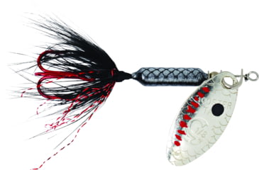 Image of Wordens Rooster Tail In-Line Spinner, 2 1/4in, 1/8 oz Treble Hook, Black with Red Hook, 208R-BL