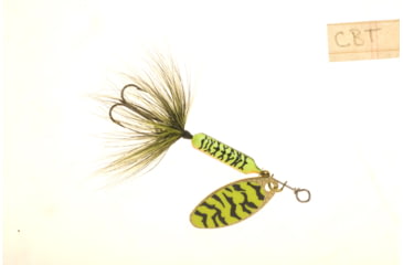 Image of Wordens Rooster Tail In-Line Spinner, 2 1/4in, 1/8 oz Treble Hook, Chartreuse Black Tiger, 208-CBT