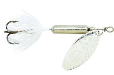 Image of Wordens Rooster Tail In-Line Spinner, 2 1/4in, 1/8 oz Treble Hook, Chrome Whitetail, 208-CHWT