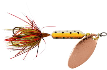 Image of Wordens Rooster Tail In-Line Spinner, 2 1/4in, 1/8 oz Treble Hook, Copper Tinsel Brown Trout, 208-CTBRTR