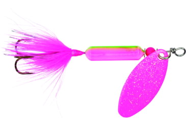 Image of Wordens Rooster Tail In-Line Spinner, 2 1/4in, 1/8 oz Treble Hook, Electric Chicken, 208-ELEC