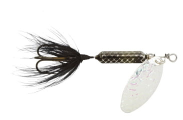 Image of Wordens Rooster Tail In-Line Spinner, 2 1/4in, 1/8 oz Treble Hook, Flash Black, 208-FBL
