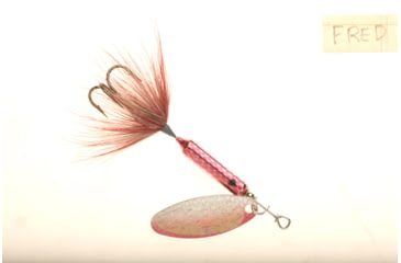 Image of Wordens Rooster Tail In-Line Spinner, 2 1/4in, 1/8 oz Treble Hook, Flash Red, 208-FRED