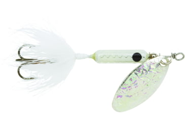 Image of Wordens Rooster Tail In-Line Spinner, 2 1/4in, 1/8 oz Treble Hook, Flash White, 208-FWH