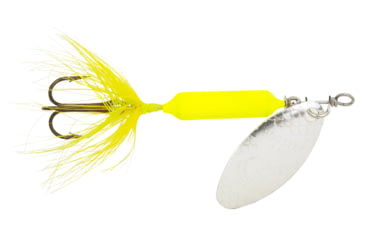 Image of Wordens Rooster Tail In-Line Spinner, 2 1/4in, 1/8 oz Treble Hook, Fluorescent Chartreuse, 208-FLC