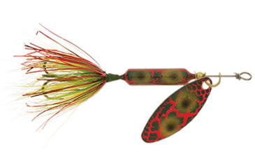 Image of Wordens Rooster Tail In-Line Spinner, 2 1/4in, 1/8 oz Treble Hook, Frog Bleeding, 210-FRB